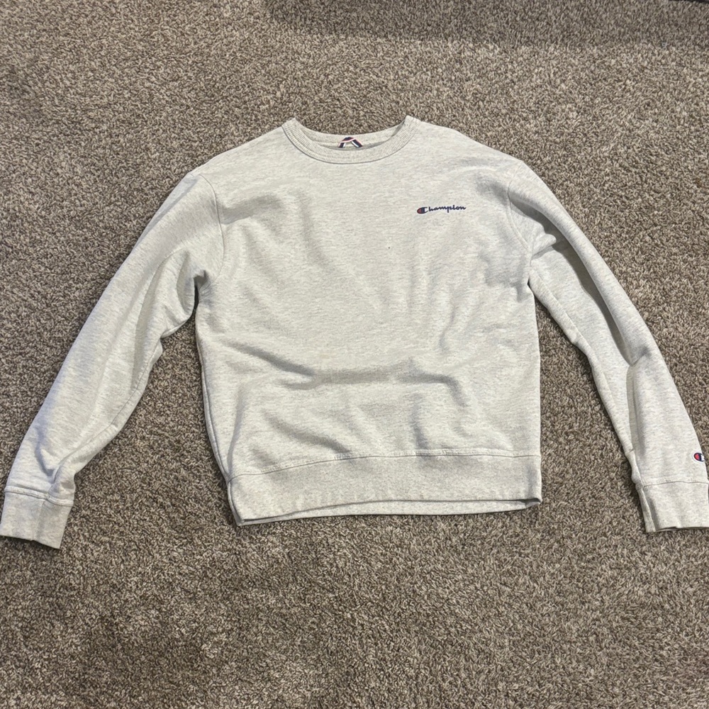 Champion Men's Light Gray Crewneck Sweater
